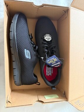 Skechers Work Women’s Black Slip resistant Athletic Sneakers - Wide Fit